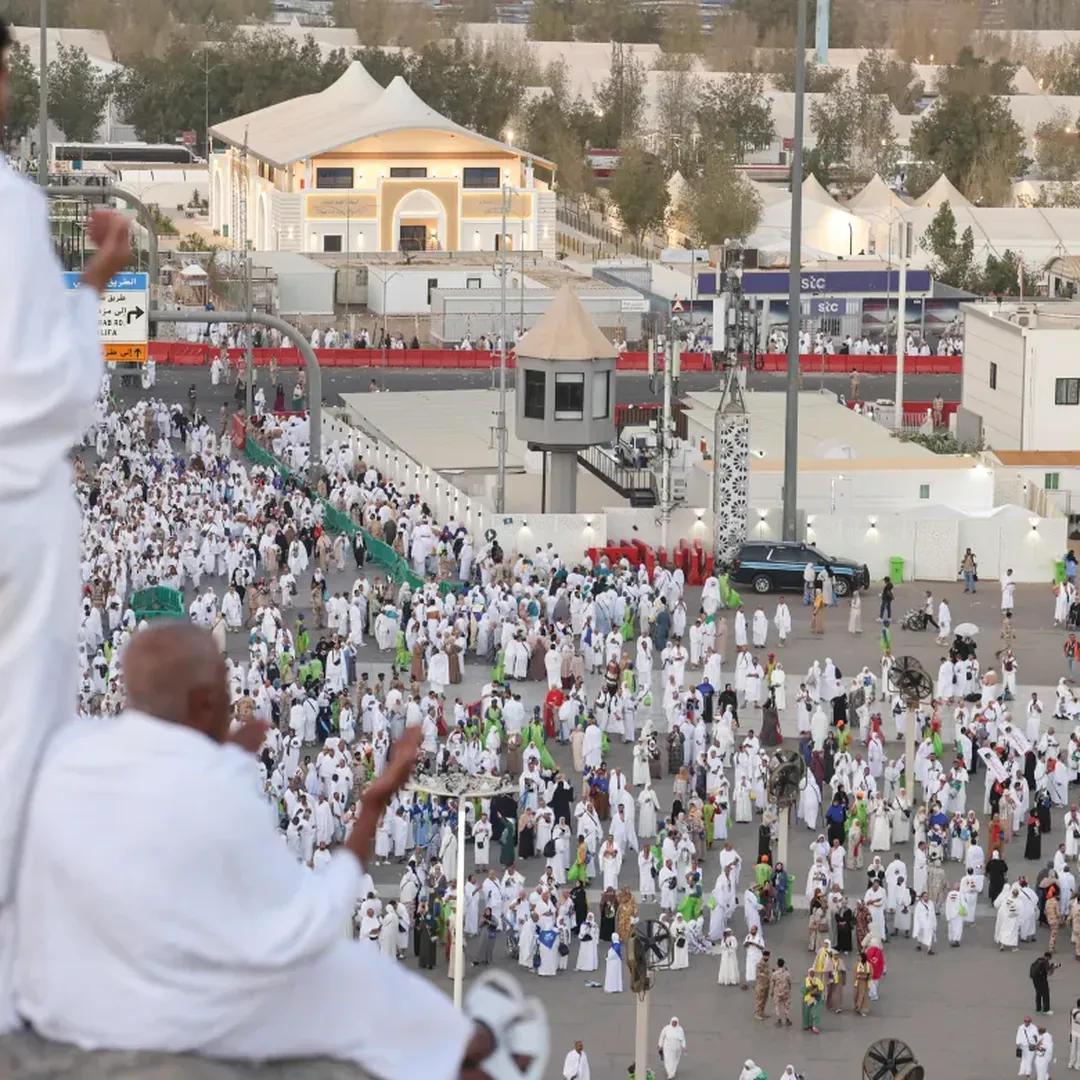 Pilgrims gathered in Mina during the Hajj period