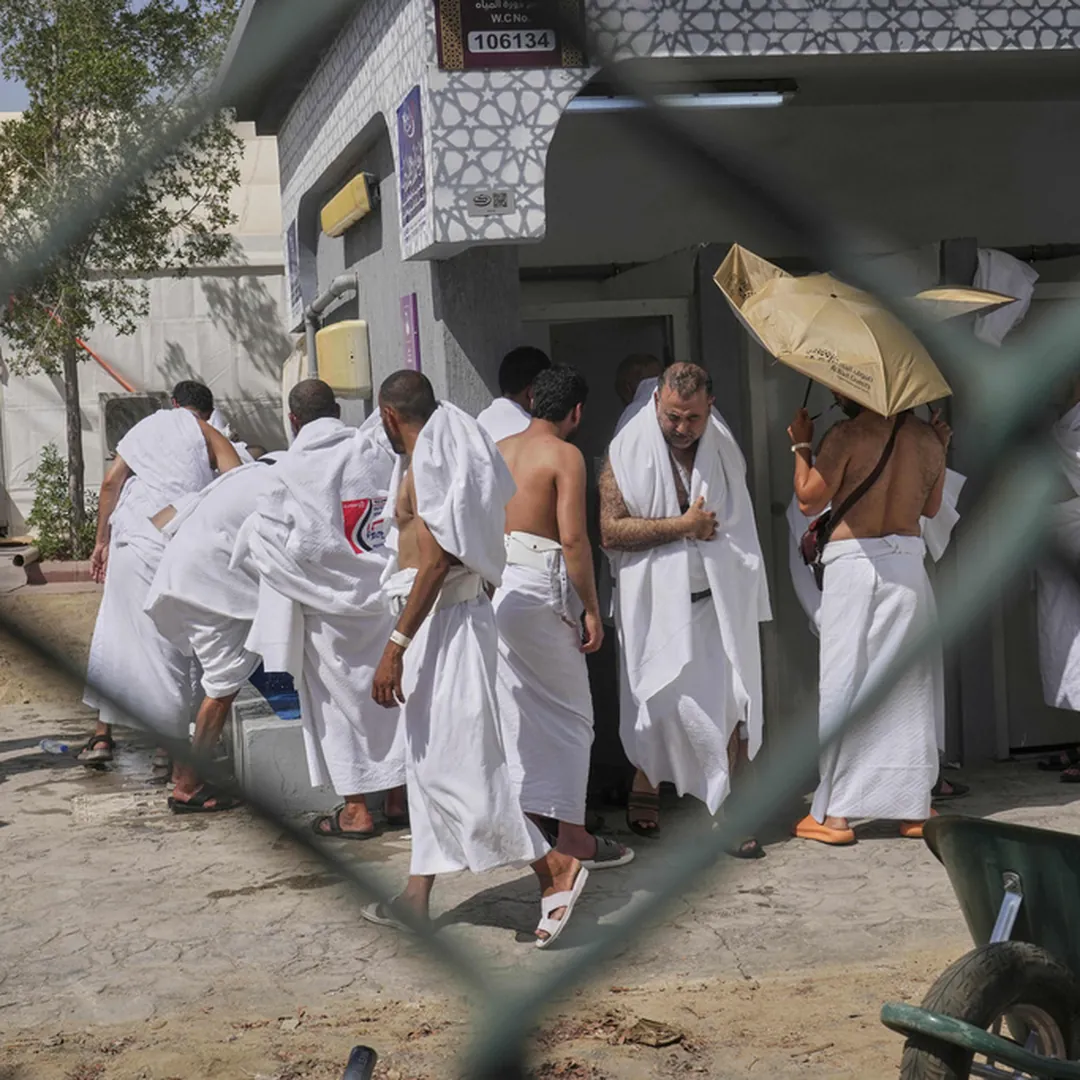 Pilgrims inside Mina facility area during Hajj